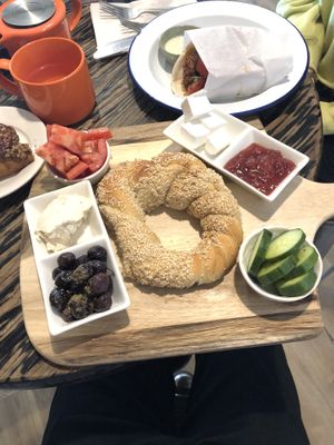 Breakfast platter at The Baklava Lady in English Town