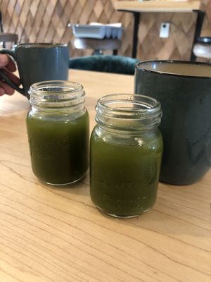 Green shooters with brunch 😉  at Down 2 Earth in Langley