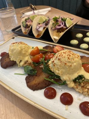 Brunch tacos and Benny   at Down 2 Earth in Langley