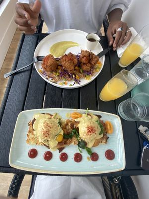 Chicken & waffles, eggs benny   at Down 2 Earth in Langley