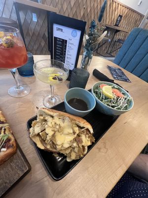 Beef dip and salad   at Down 2 Earth in Langley