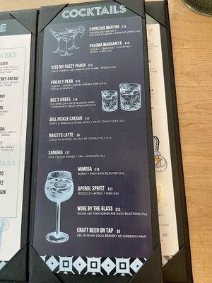 Cocktail menu  at Down 2 Earth in Langley