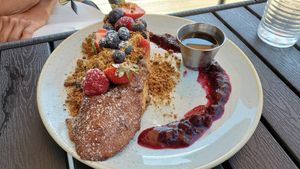 Super French toast. Oooo la la. at Down 2 Earth in Langley