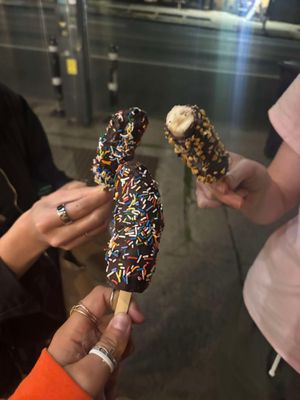 Banana Pops (sprinkles and crushed peanuts)  at Emack & Bolio's in Brooklyn