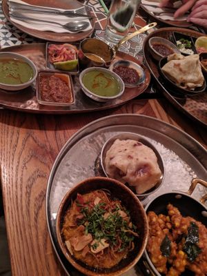 Served with different dips, chutneys and salts  at Thali in Cape Town