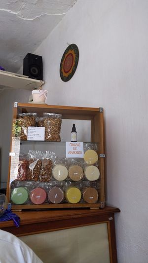 Granola, obleas, nuts, oil at La Tlacoyeria in San Cristobal De Las Casas