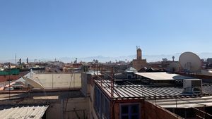View from the roof terrace  at Aicha Kitchen in Marrakech