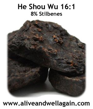 16:1 ext. powder, 8% stillbenes, build blood, dizzy, eyes, hair, back, knees, sperm, tinnitus, numb limbs, menstrual, detox, constipation, postpartum, elderly, cholesterol, heart at Alive & Well in Fort Mccoy