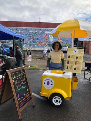 Our mobile pop cart at the Corvallis Saturday Market at Go Giddy Pops in Corvallis