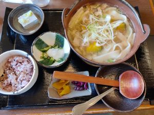 Pumpkin hotou set at Momijitei-Hoto in Fujikawaguchiko