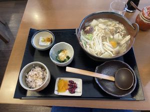 Mushroom hoto set  at Momijitei-Hoto in Fujikawaguchiko