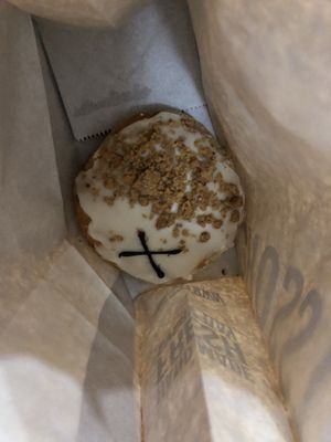 Vegan crumple doughtnut  at Crosstown Doughnuts - Canary Wharf in East London