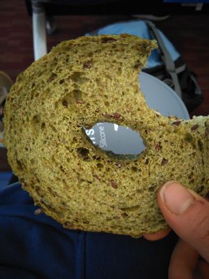 Spinach bagel at Greedy Beast in Chiang Mai