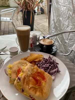 Vegan cheese panini at Barkers Cafe Bar in Helmsley