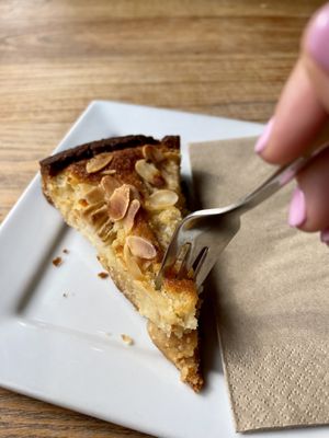 Almond and pear tart  at Greens & Co in Galway