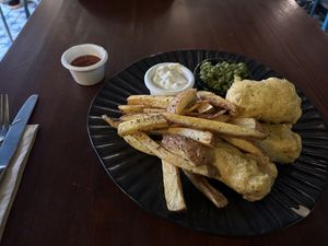 Tofufish and chips was really tasty (not my absolute best rendition but pretty yummy nonetheless)  at Greens & Co in Galway