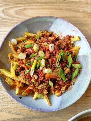 Chips with gravy at Greens & Co in Galway