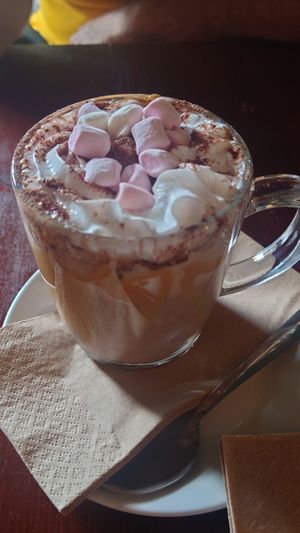 The peanut butter hot cocoa with marshmallows was good at Greens & Co in Galway