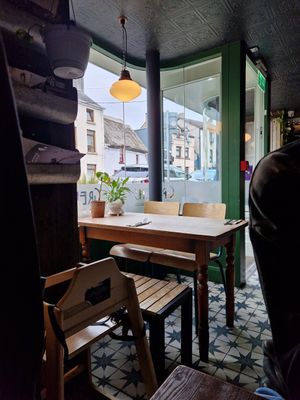 Inside seating at Greens & Co in Galway