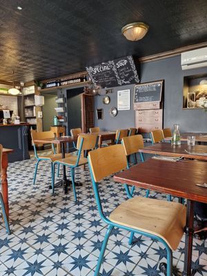 Inside seating at Greens & Co in Galway