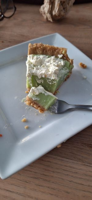 Best key lime pie. Tangy, with light, biscuity crust. Yum with oat latte. at Greens & Co in Galway