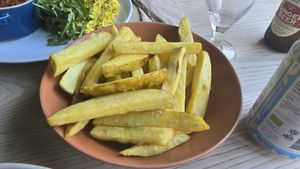 Hand cut fries at Greens & Co in Galway