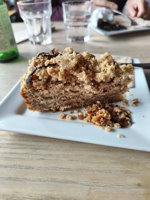 Banana pecan crumble (cake) at Greens & Co in Galway