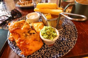 tofish & chips at Greens & Co in Galway