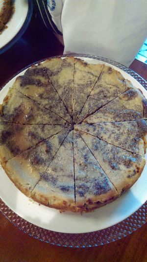 Lemon and poppyseed cheesecake at Greens & Co in Galway