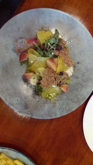 Suede, smoked apple and flaxseed crackers at Greens & Co in Galway