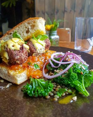 Meatless meatball sandwich at Greens & Co in Galway