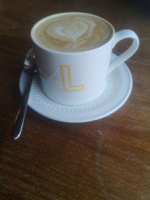 Large latte at Greens & Co in Galway