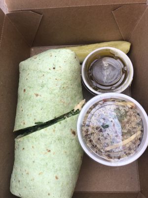 Veggie and hummus wrap  at Natural Sisters Cafe in Joshua Tree