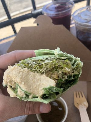 Veggie and hummus wrap  at Natural Sisters Cafe in Joshua Tree