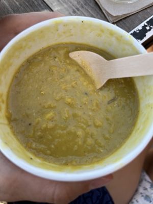 Lentil curry soup  at Natural Sisters Cafe in Joshua Tree