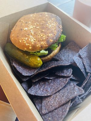 Black bean burger   at Natural Sisters Cafe in Joshua Tree