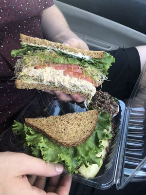 Eggless tofu sandwich  at Natural Sisters Cafe in Joshua Tree