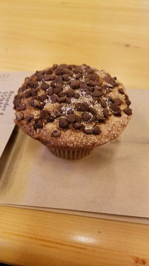 Vegan double chocolate muffin at Natural Sisters Cafe in Joshua Tree
