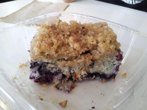 Vegan blue berry buckle at Natural Sisters Cafe in Joshua Tree