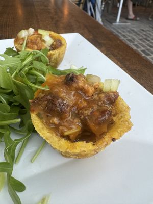 Vegan stuffed tostones  #Veganuary at Numero Uno Beach House in San Juan