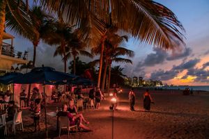 Sunset is always stunning. at Numero Uno Beach House in San Juan