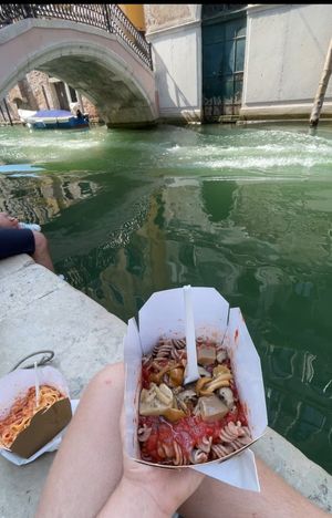 Pasta pomodoro with added mushrooms   at Pasta & Pasta in Venice