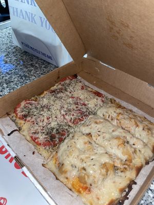 Margherita and Buffalo chicken pizza   at eden in Wilkes-barre