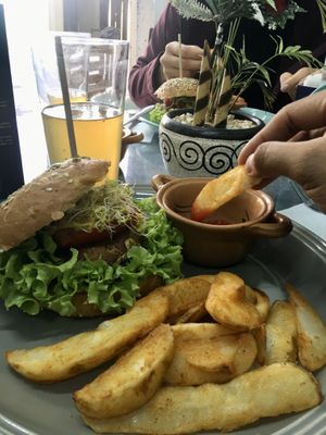 Portobello burger at Veganites in Cuautitlan Izcalli