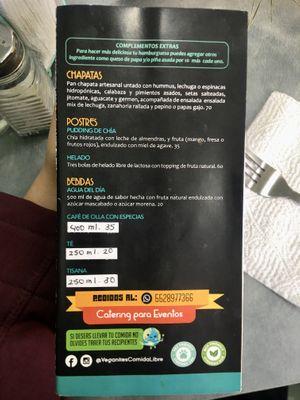Menu 3 at Veganites in Cuautitlan Izcalli