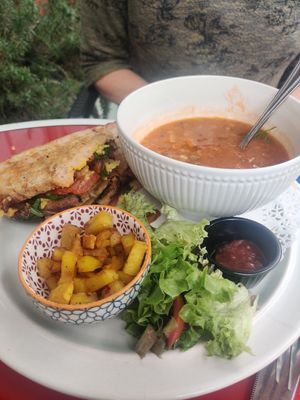 Vegan toastie and soup at The Cracked Teapot in New Ross