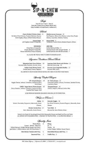 Delicious Options  at Sip-N-Chew Delightful Eats in Alpharetta