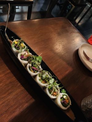 Spring rolls tasted fresh at Sun and Moon in San Francisco