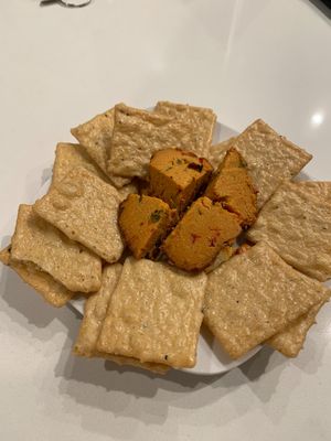 Nacho cheese ball at NoButcher in Las Vegas