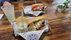 Yummy... Greek and pulled nopork at NoButcher in Las Vegas